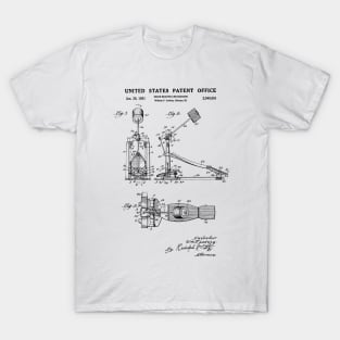 Bass Drum Pedal Patent Black T-Shirt